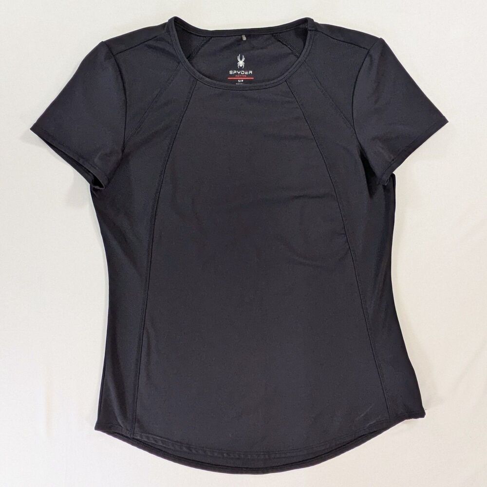 Spyder Active Women's Small Short Sleeve T Shirt Lightweight Black Athleisure